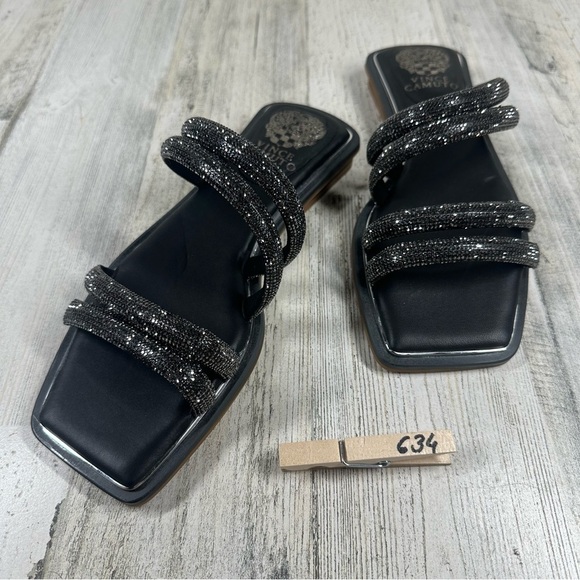 New Vince Camuto Peomi Rhinestones Square Toe Sandal #634 - Picture 9 of 9